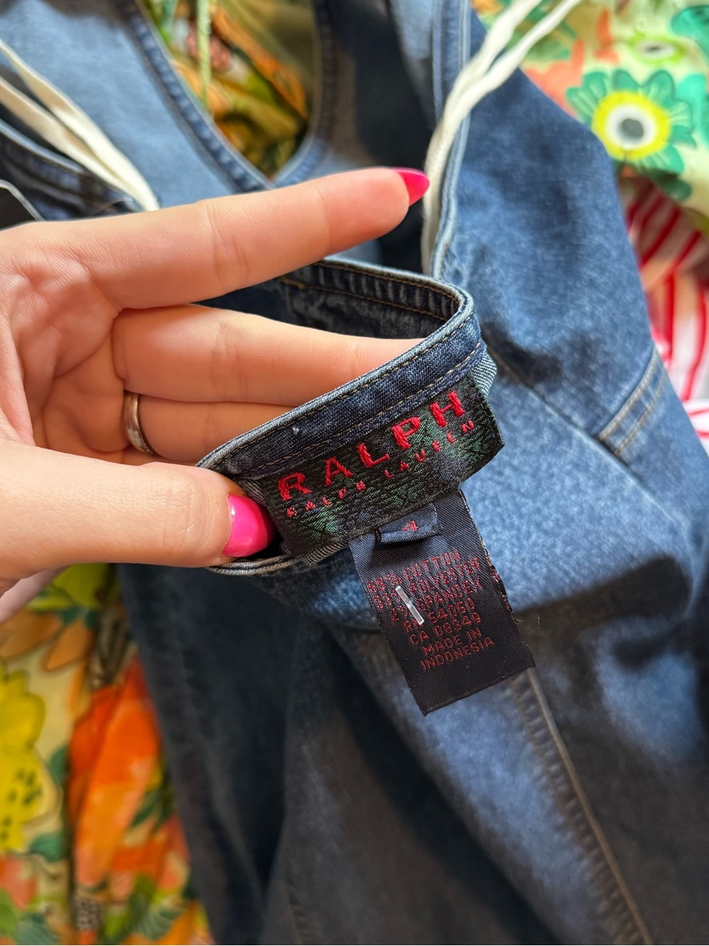 Vintage Ralph Lauren Denim Halter Bodycon Dress - Dark Blue - Picture 3 of 6
